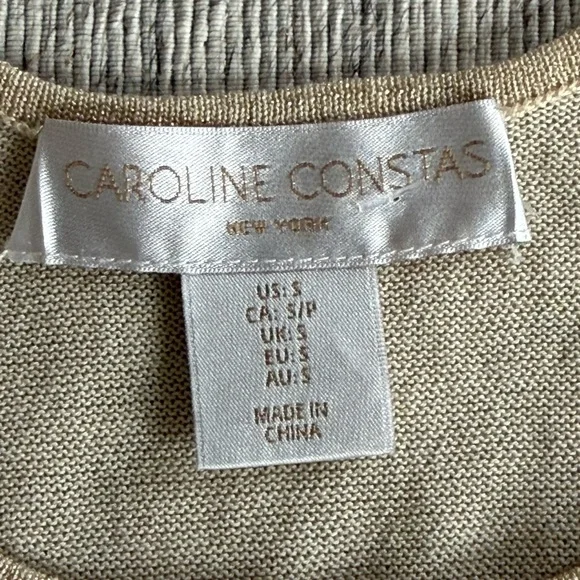 Caroline Constas Floral Shimmer Knit Dress - Picture 4 of 4